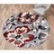 World Rug Gallery Modern Floral Area Rug 6'6'' Round Red Area Rug 9098RED6RND - alternate 1